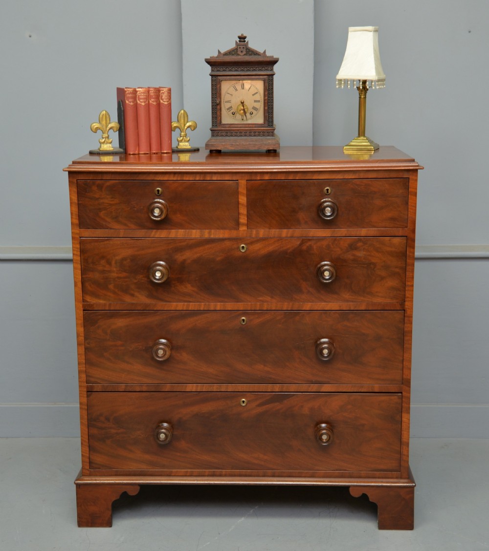 Victorian Flame Figured Mahogany Chest Of Drawers