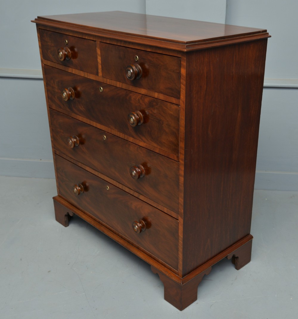 Victorian Flame Figured Mahogany Chest Of Drawers View V