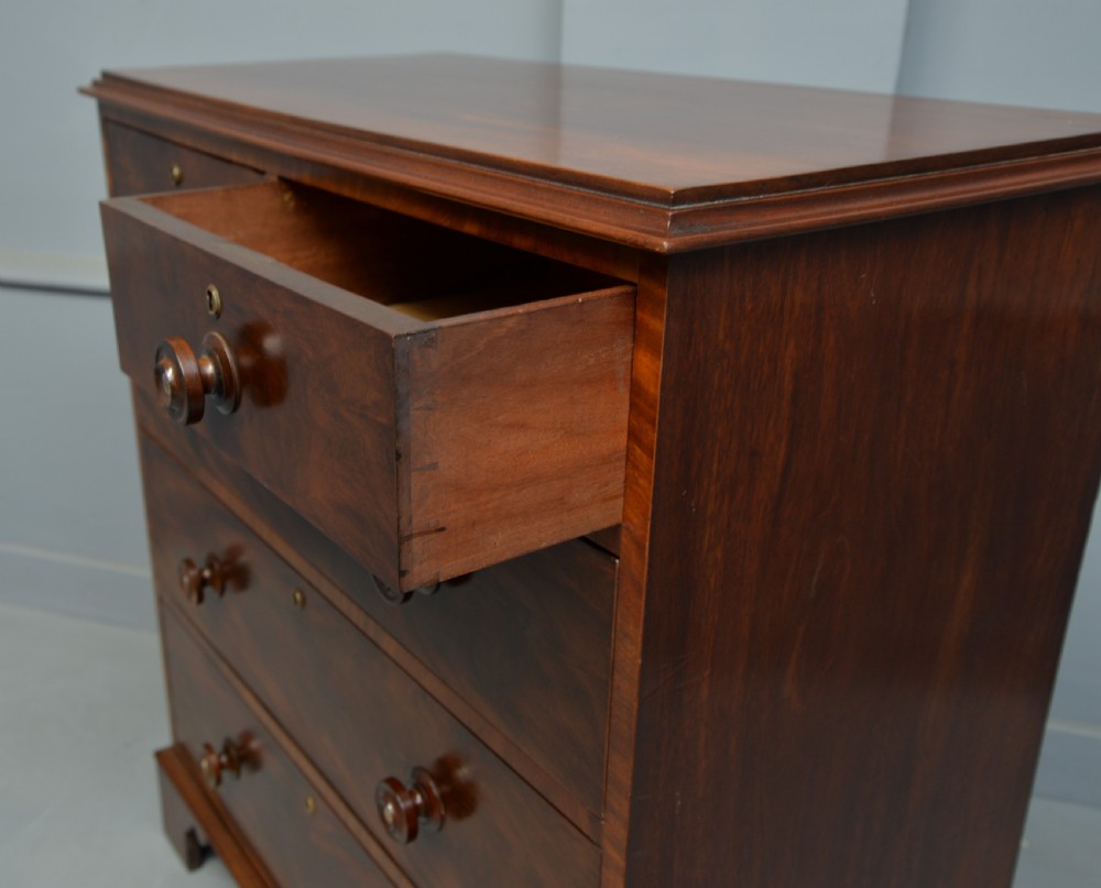 Victorian Flame Figured Mahogany Chest Of Drawers View VI