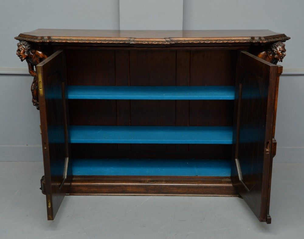Stunning Italian Figural Carved Walnut Sideboard  View IV