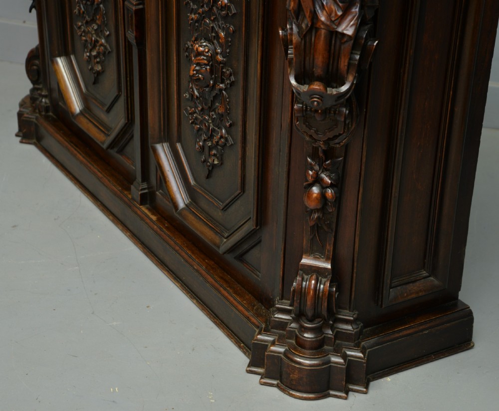 Stunning Italian Figural Carved Walnut Sideboard  View XIII