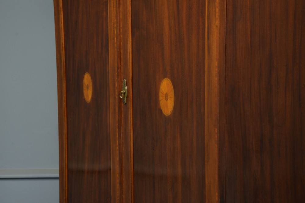 Elegant Edwardian Inlaid Mahogany Wardrobe View X