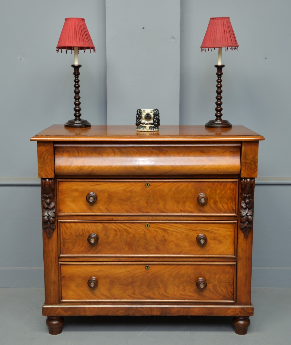 Scottish Golden Mahogany Chest Of Drawers