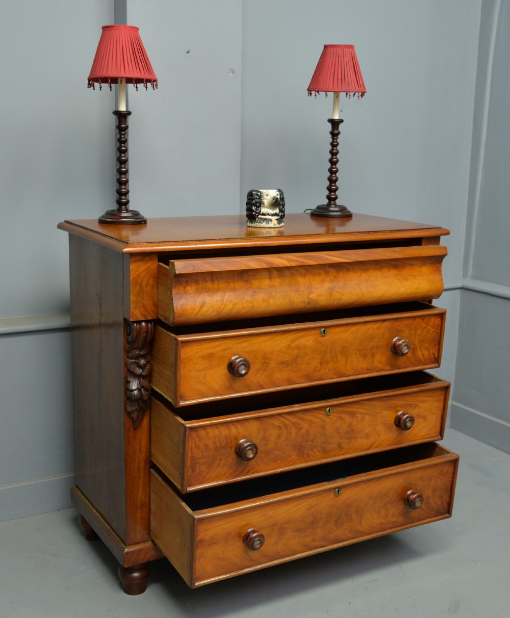 Scottish Golden Mahogany Chest Of Drawers View II