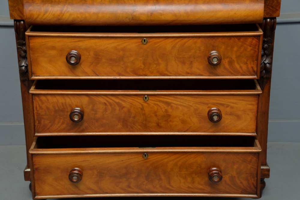 Scottish Golden Mahogany Chest Of Drawers View III