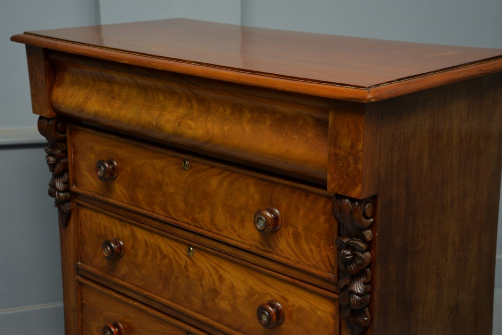 Scottish Golden Mahogany Chest Of Drawers View X