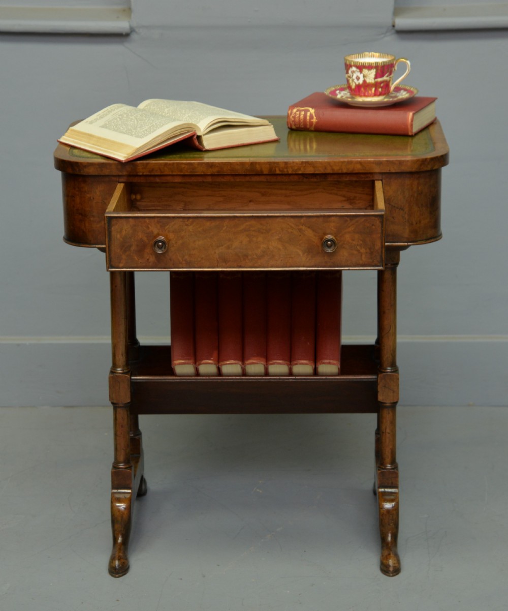 Victorian Burr-Walnut Side Table Book-Stand View II