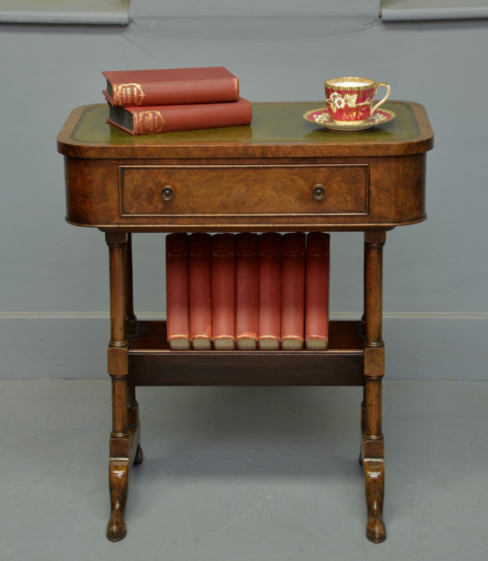 Victorian Burr-Walnut Side Table Book-Stand View VII
