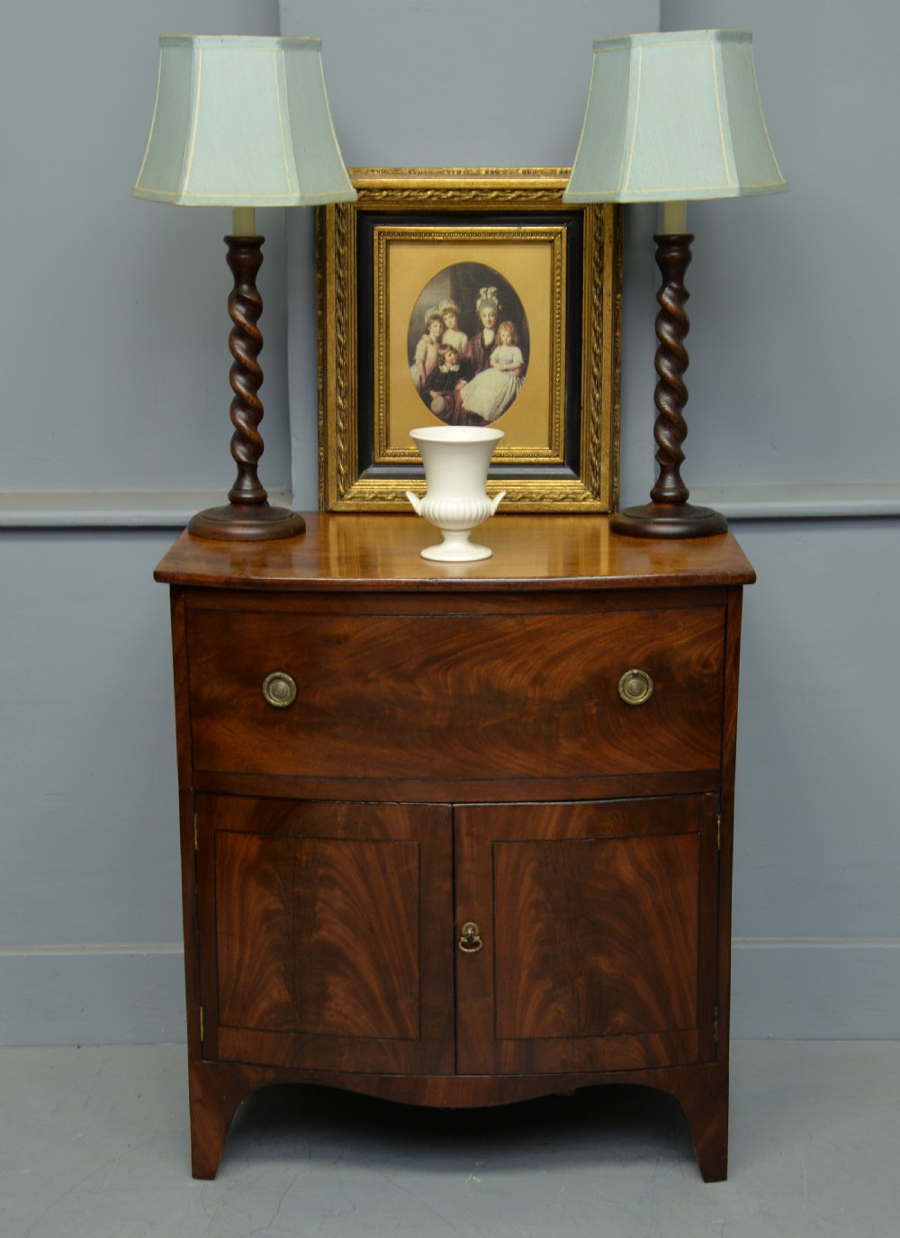 Regency Mahogany Bow-Front Side Cabinet