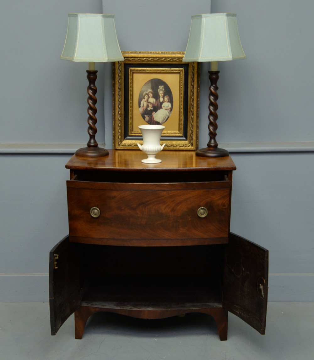 Regency Mahogany Bow-Front Side Cabinet View II