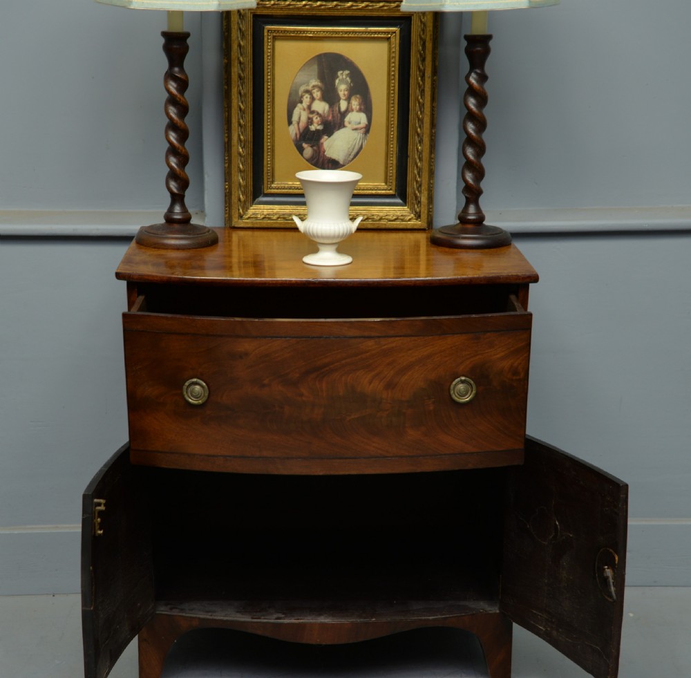 Regency Mahogany Bow-Front Side Cabinet View III
