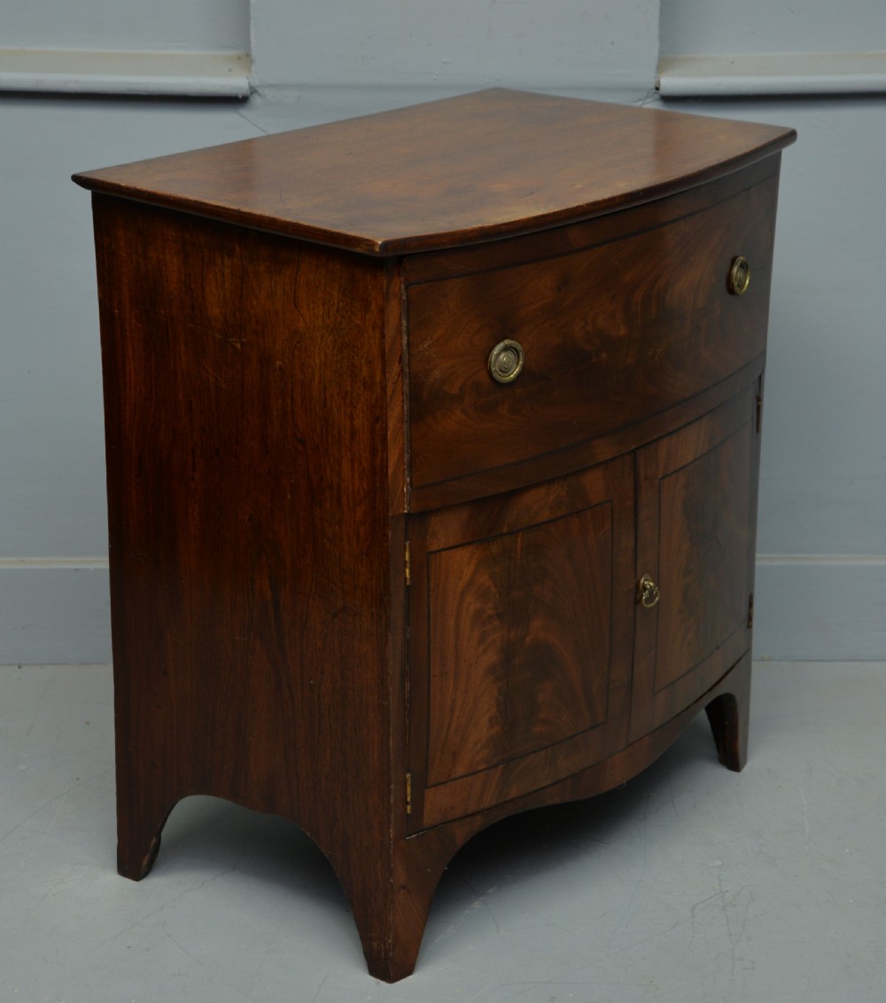 Regency Mahogany Bow-Front Side Cabinet View V