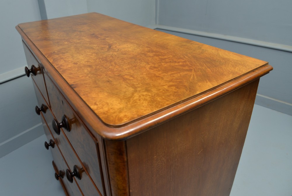 Handsome Victorian Burr-Walnut Chest Of Drawers View XIII