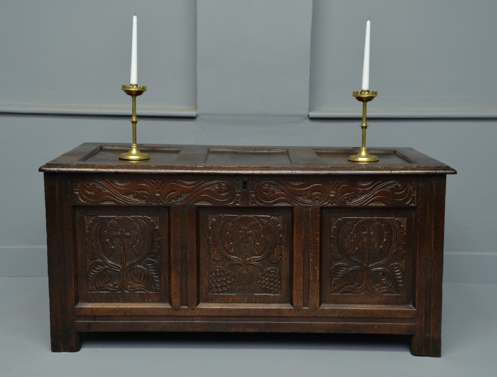 17th Century Carved Oak Coffer