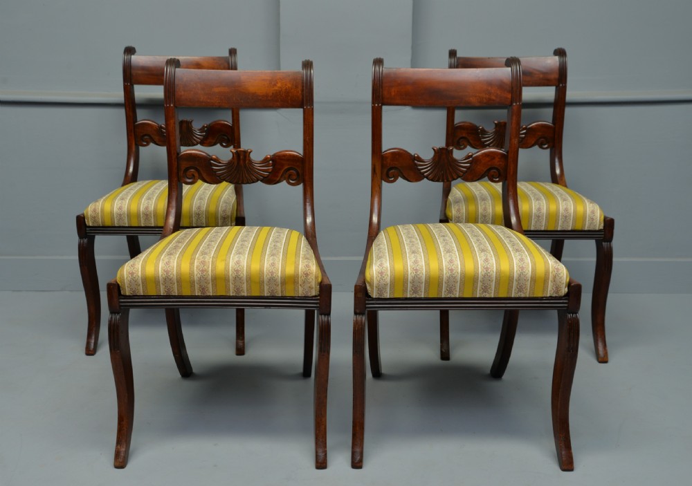 Regency Set Of Four Mahogany Dining Chairs