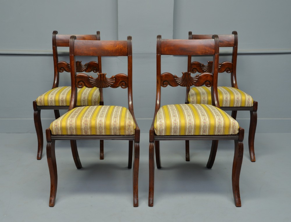 Regency Set Of Four Mahogany Dining Chairs View XI