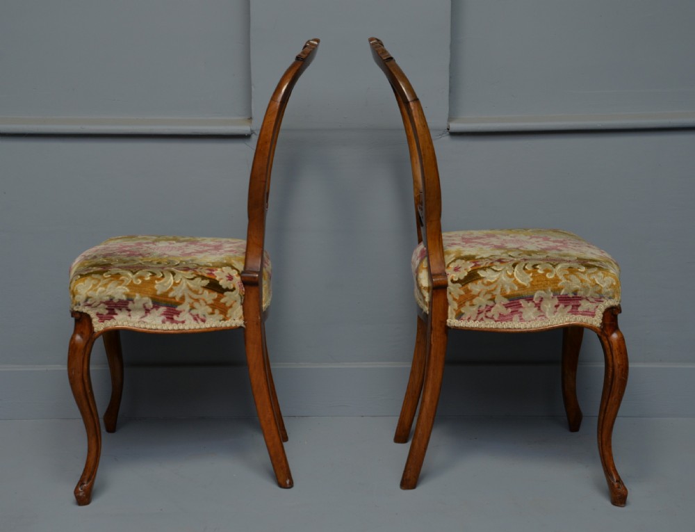 Pretty Pair Of Victorian Carved Walnut Side Chairs View VIII