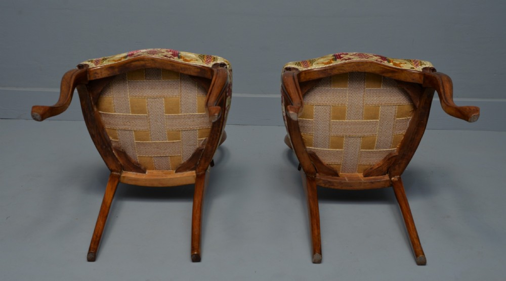 Pretty Pair Of Victorian Carved Walnut Side Chairs View XI
