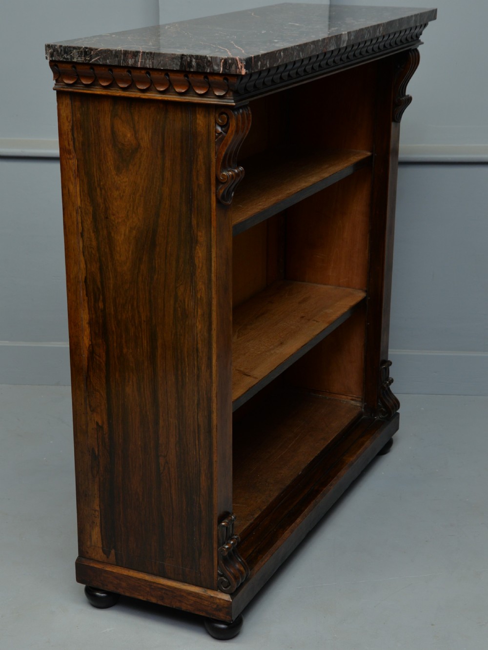 Fine William IV Rosewood Open Adjustable Bookcase View VI