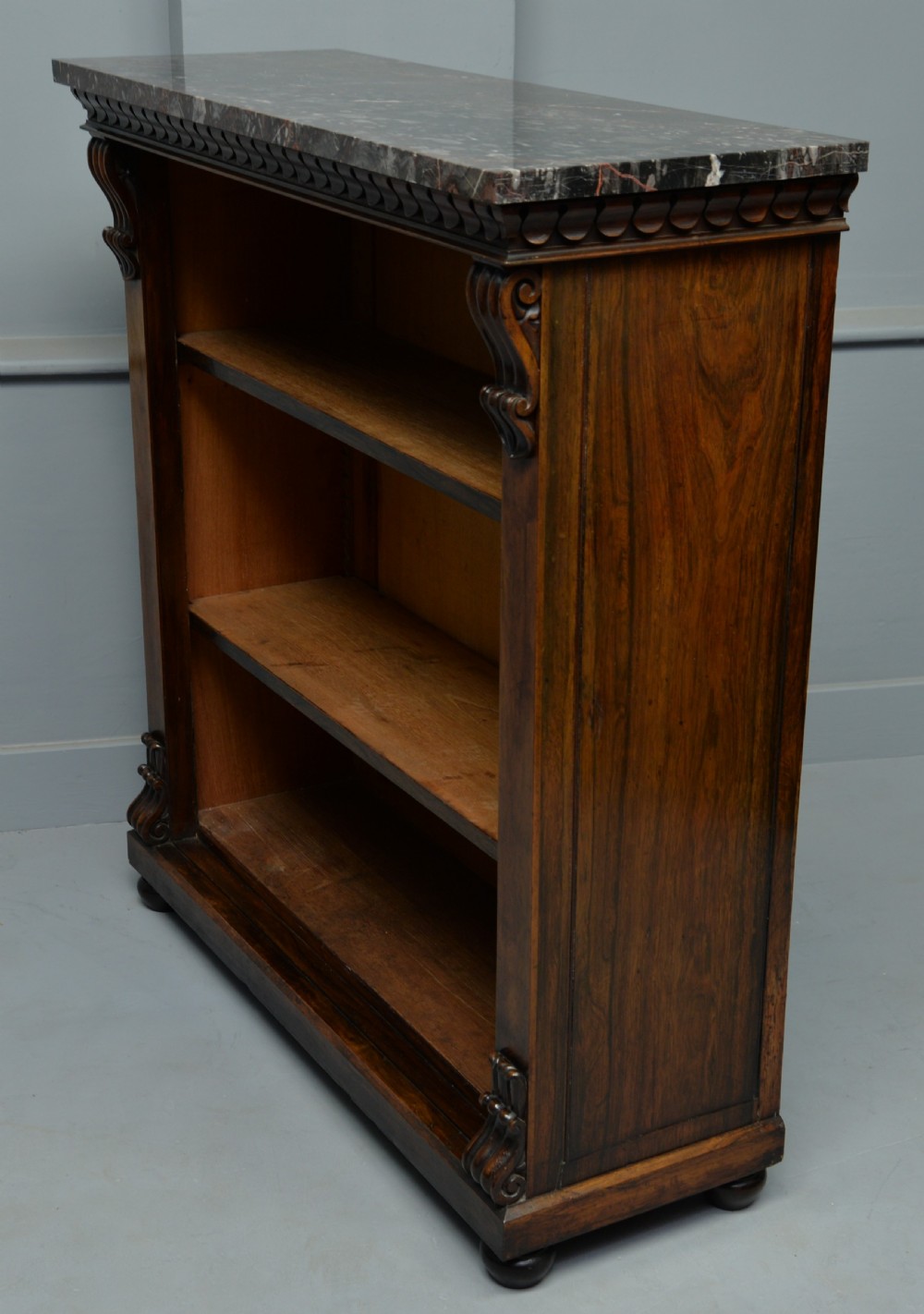 Fine William IV Rosewood Open Adjustable Bookcase View VIII