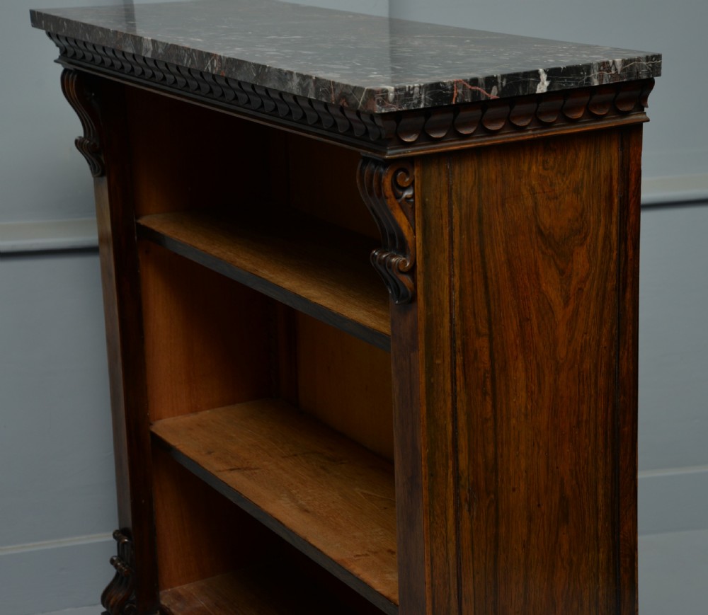 Fine William IV Rosewood Open Adjustable Bookcase View IX