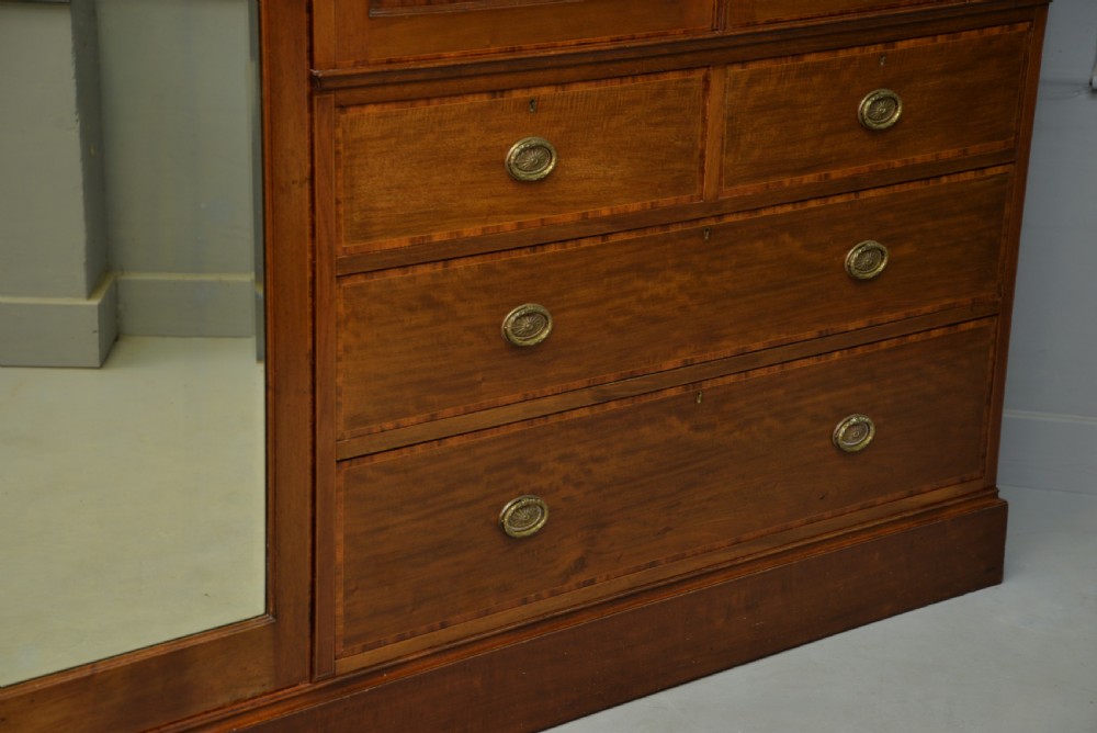 Edwardian Mahogany Wardrobe-Linen Press By Jas Shoolbred & Co View IV
