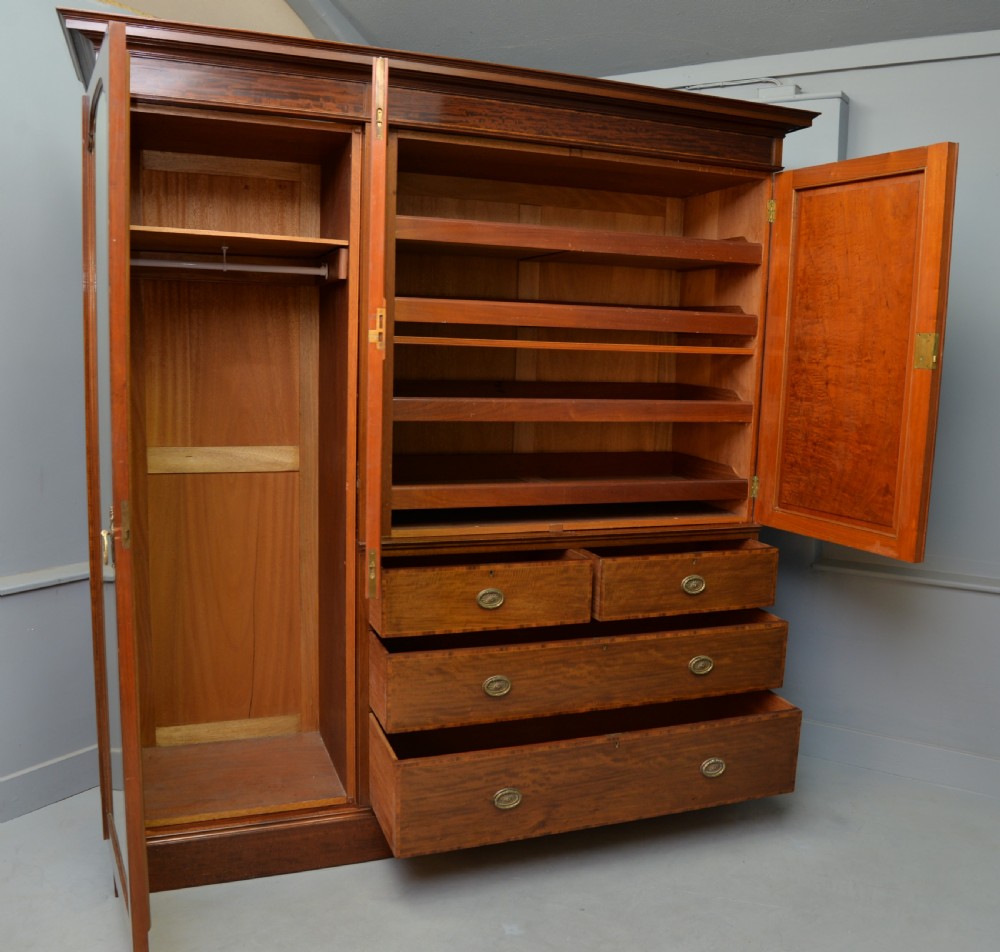 Edwardian Mahogany Wardrobe-Linen Press By Jas Shoolbred & Co View VII