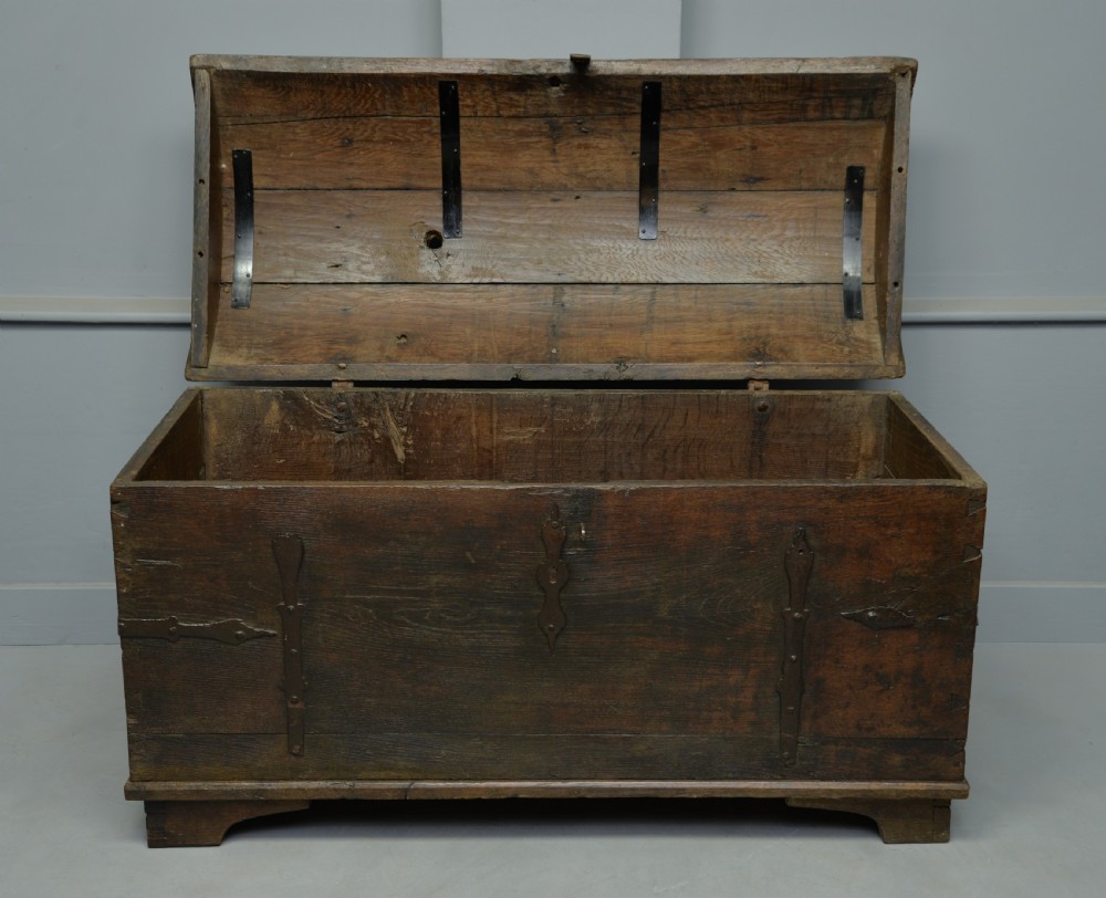18th Century Oak Seaman`s Chest-Treasure Chest ! View V