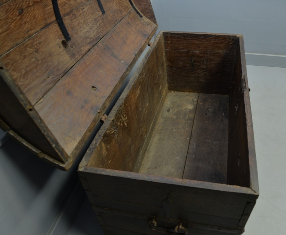 18th Century Oak Seaman`s Chest-Treasure Chest ! View VI