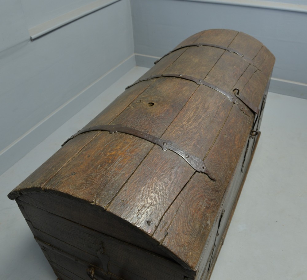18th Century Oak Seaman`s Chest-Treasure Chest ! View XI