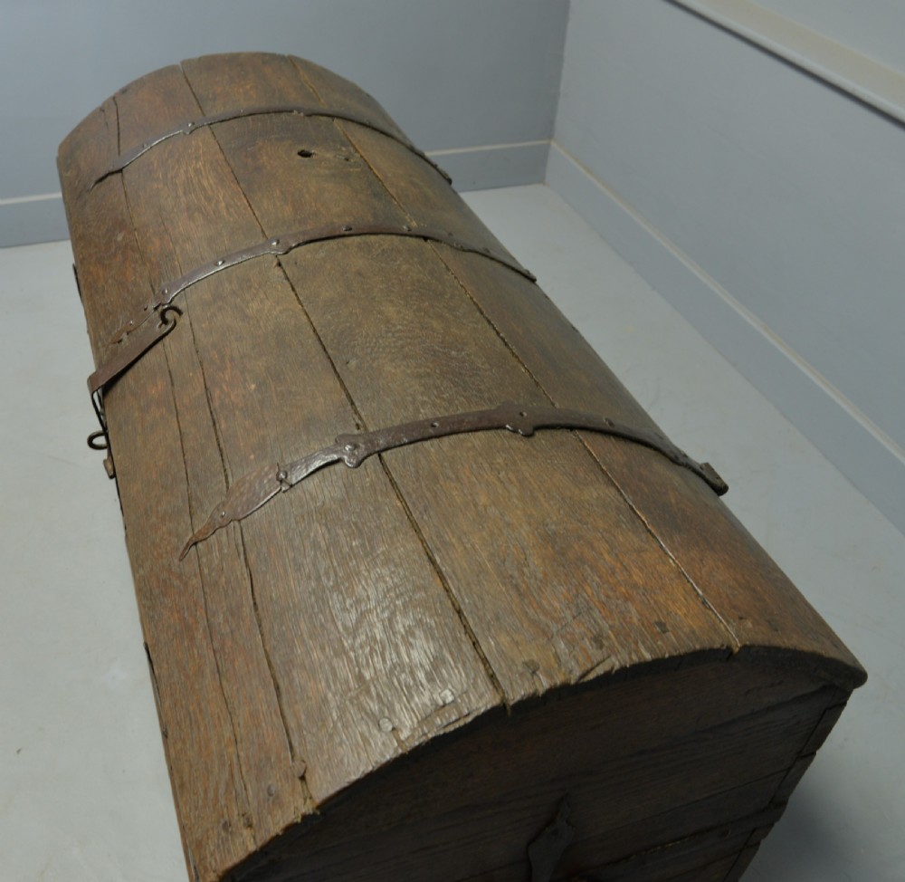 18th Century Oak Seaman`s Chest-Treasure Chest ! View XIV