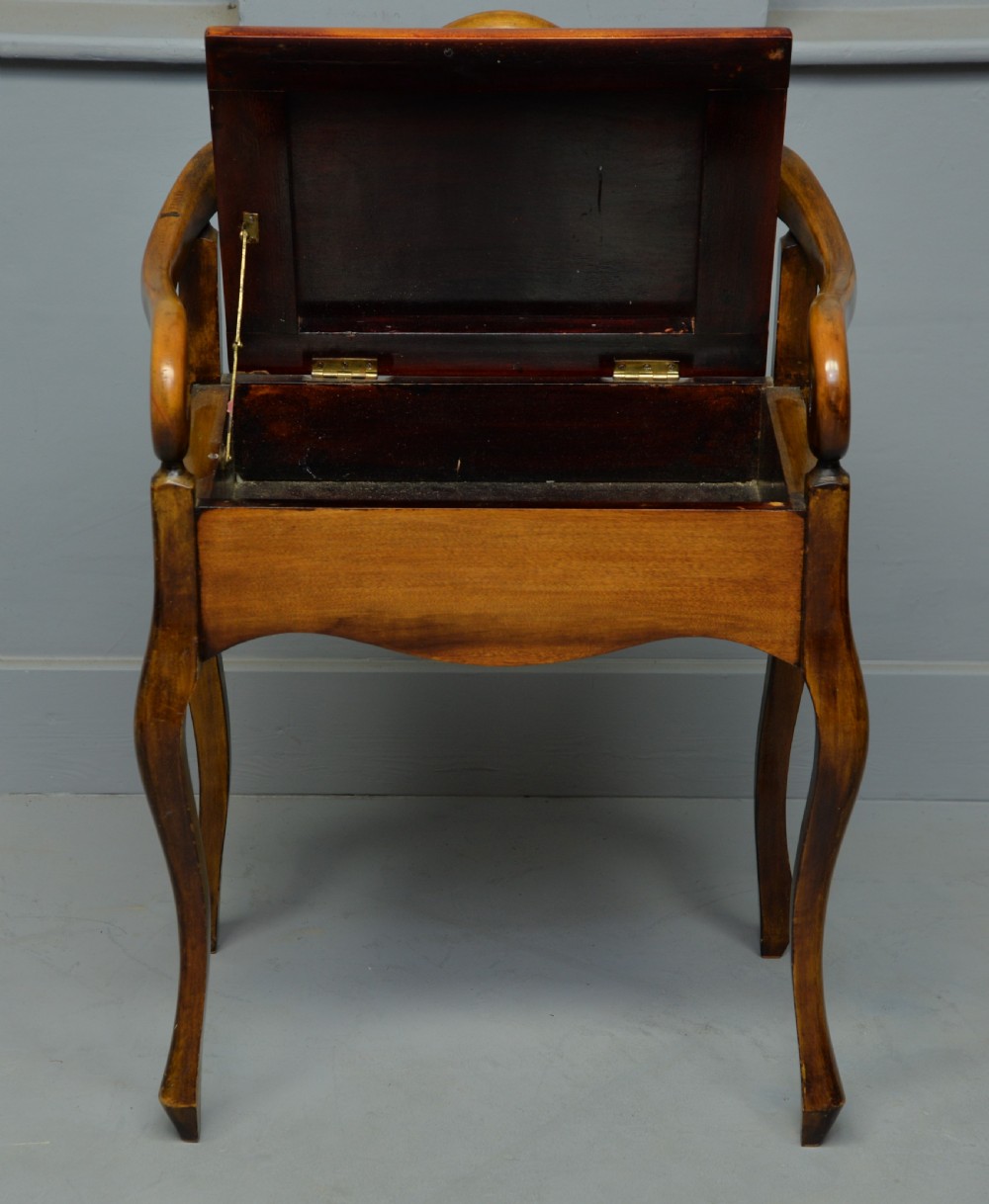 Pretty Edwardian Beech Piano Stool View V