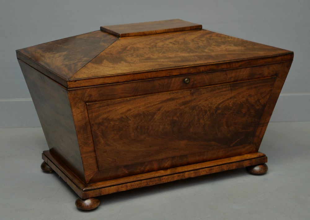 Large Regency Sarcophagus Mahogany Wine Cellarette