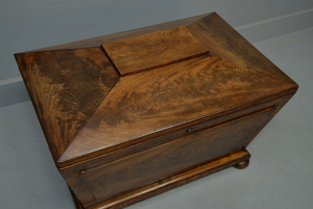 Large Regency Sarcophagus Mahogany Wine Cellarette View VI