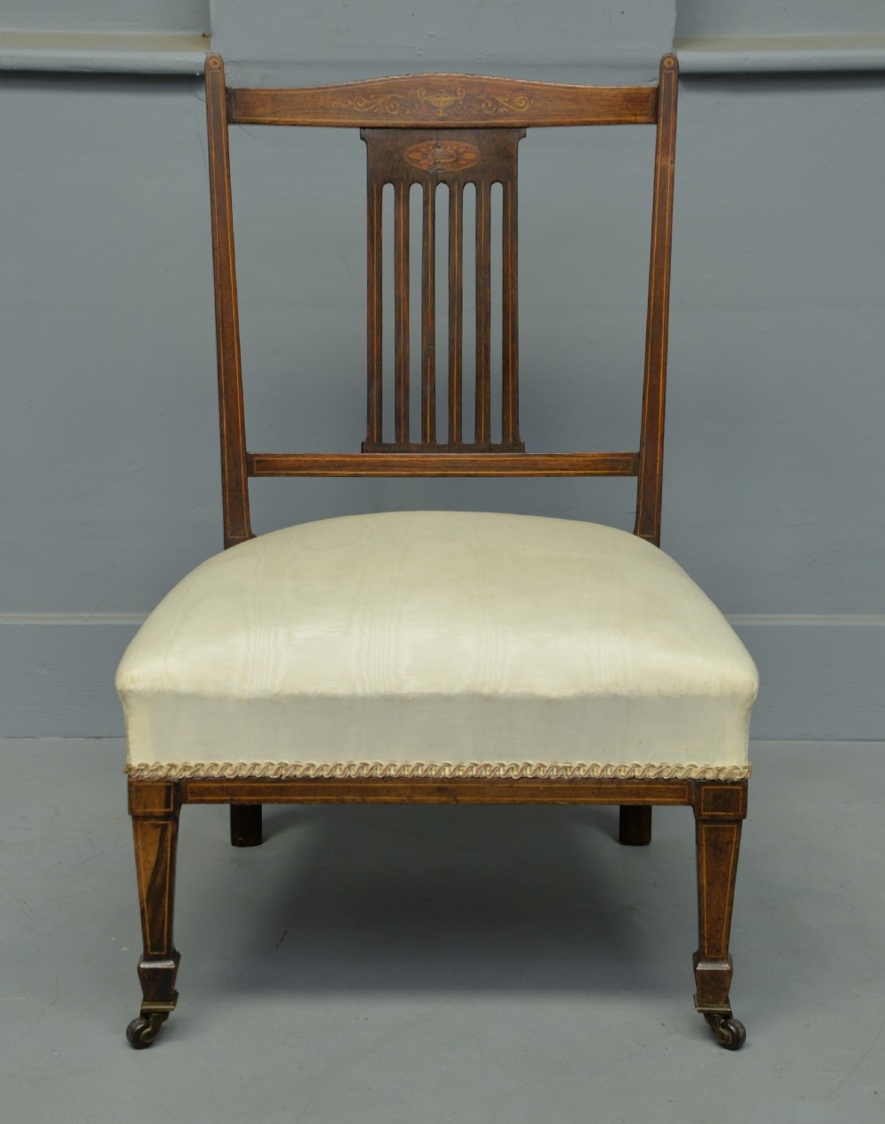 Pretty Edwardian Inlaid Rosewood Nursing / Bedroom Chair View II