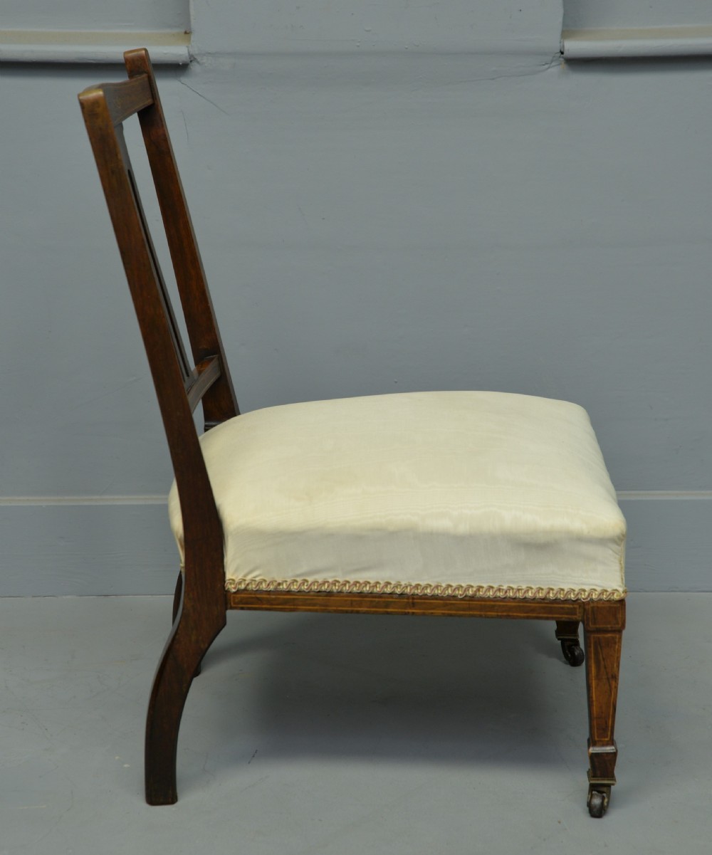 Pretty Edwardian Inlaid Rosewood Nursing / Bedroom Chair View IV