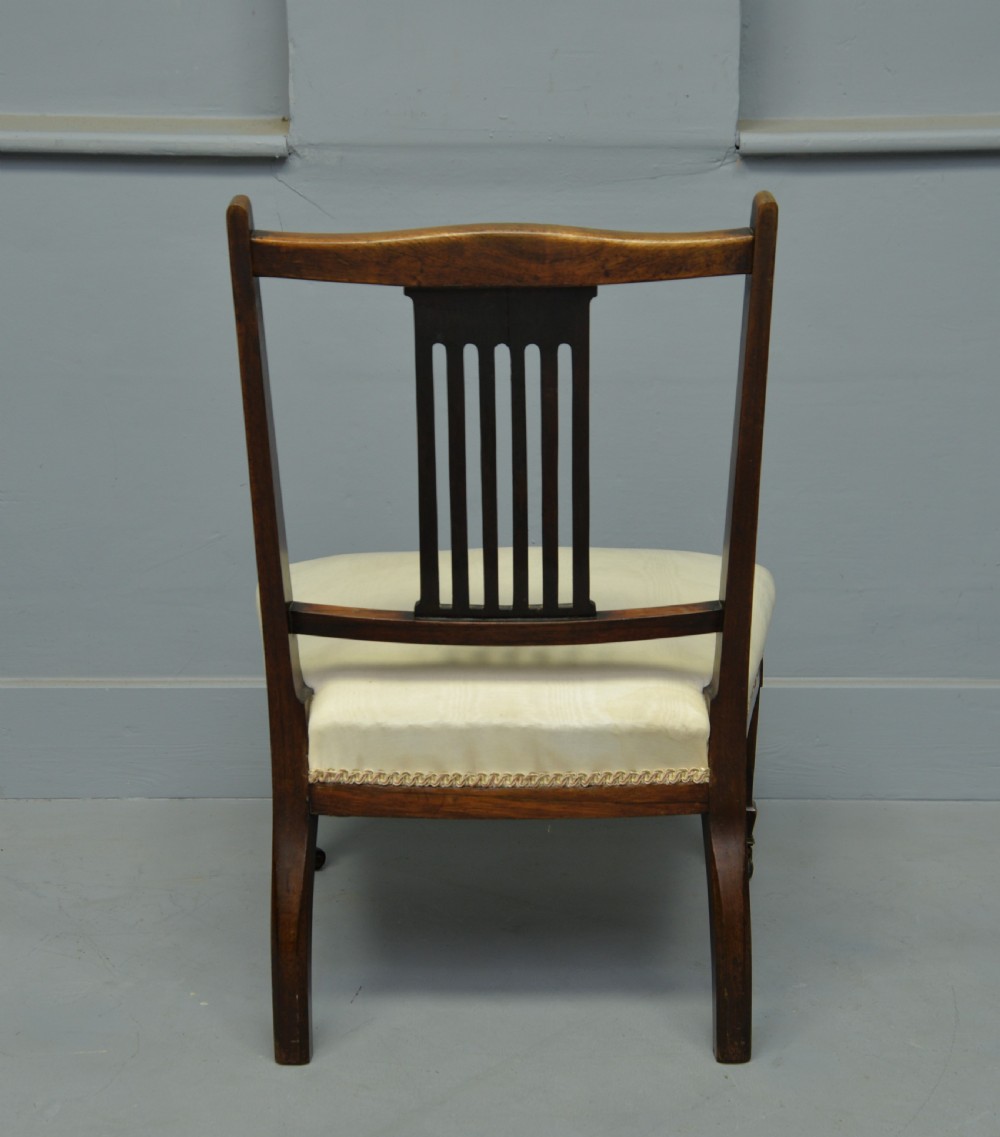 Pretty Edwardian Inlaid Rosewood Nursing / Bedroom Chair View V