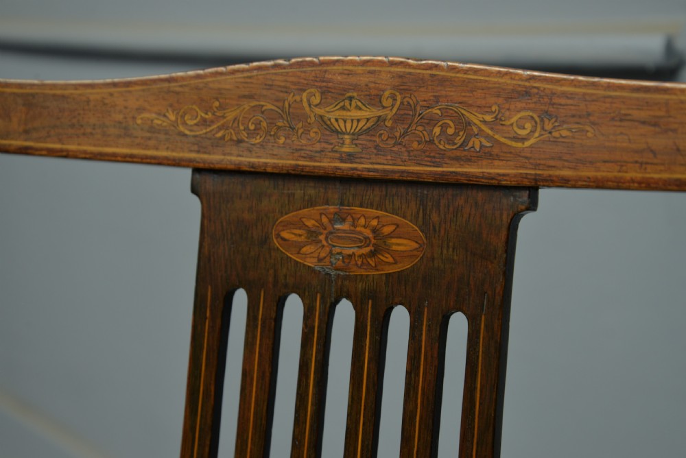 Pretty Edwardian Inlaid Rosewood Nursing / Bedroom Chair View VIII