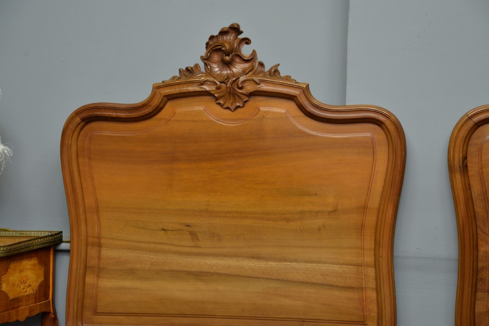 Pretty Pair Of French Rococo Walnut Single Beds View IV