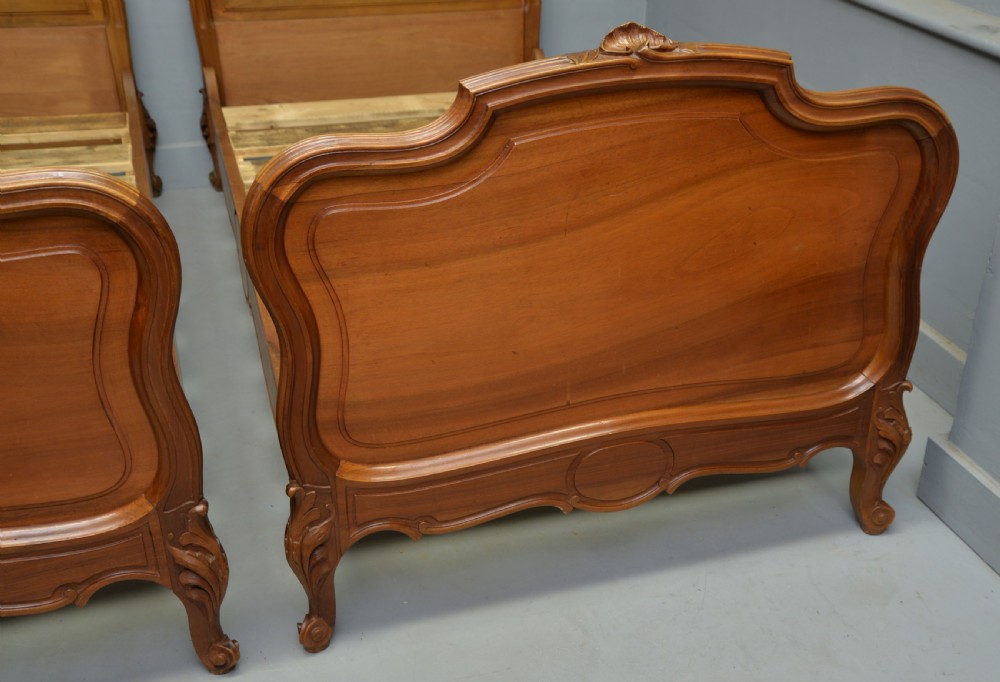 Pretty Pair Of French Rococo Walnut Single Beds View VII