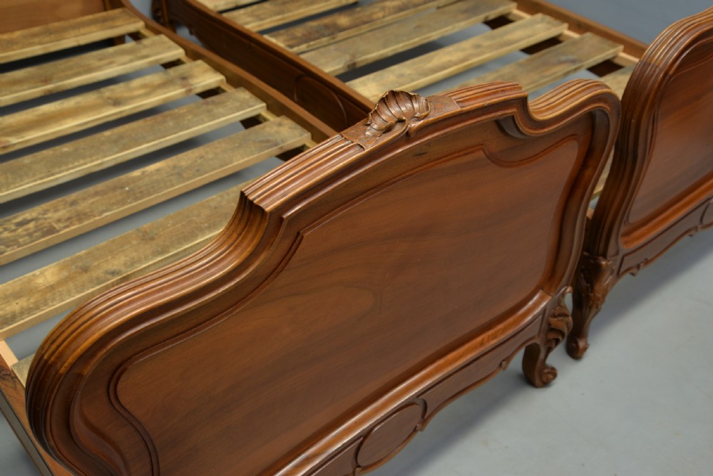 Pretty Pair Of French Rococo Walnut Single Beds View VIII