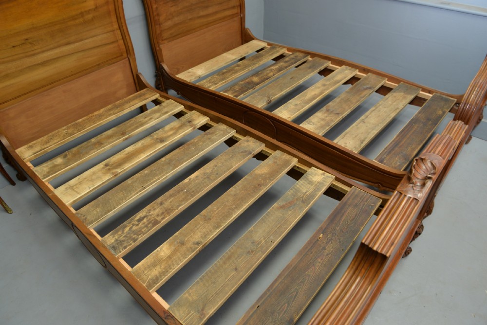 Pretty Pair Of French Rococo Walnut Single Beds View XIV