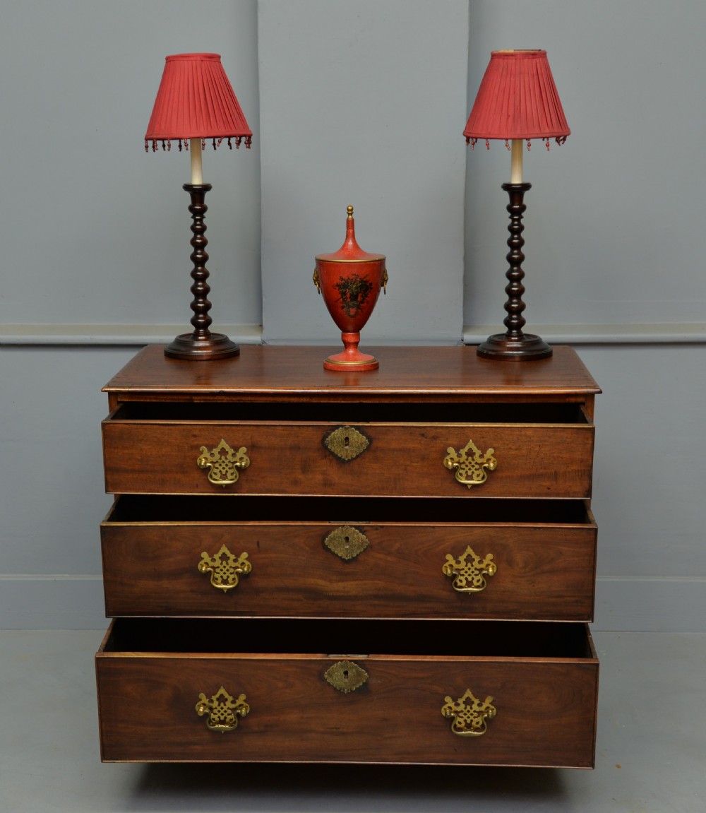 Charming Georgian Mahogany Chest Of Drawers View II