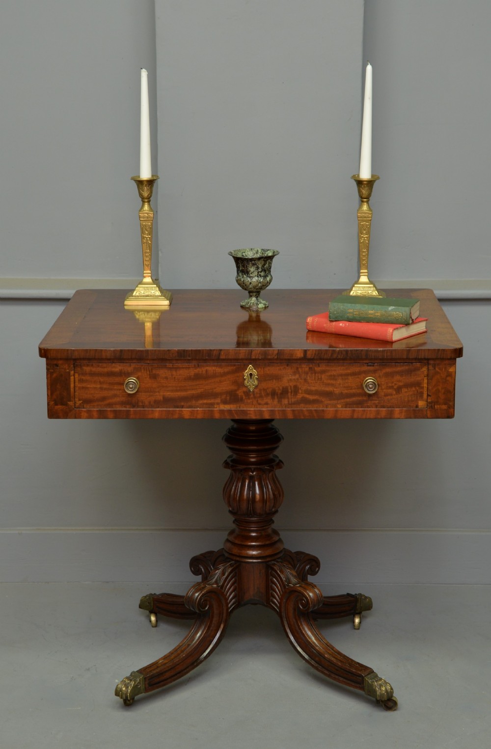 Georgian Plum-Pudding Mahogany Centre Writing Table
