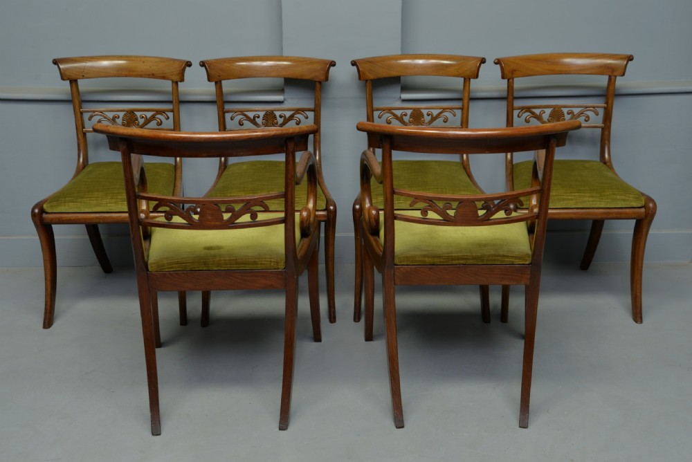 Elegant Set Of Six Regency Mahogany Dining Chairs View IV