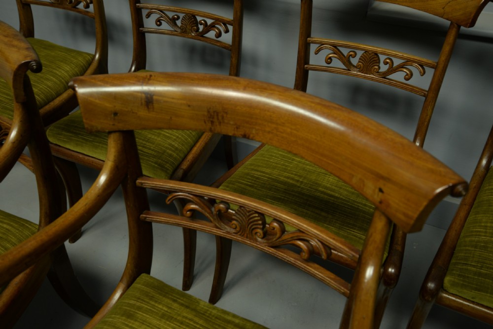 Elegant Set Of Six Regency Mahogany Dining Chairs View XIII
