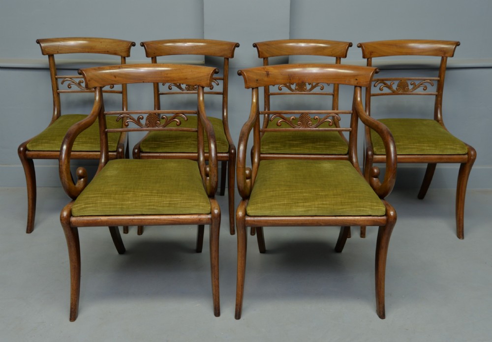 Elegant Set Of Six Regency Mahogany Dining Chairs View XV