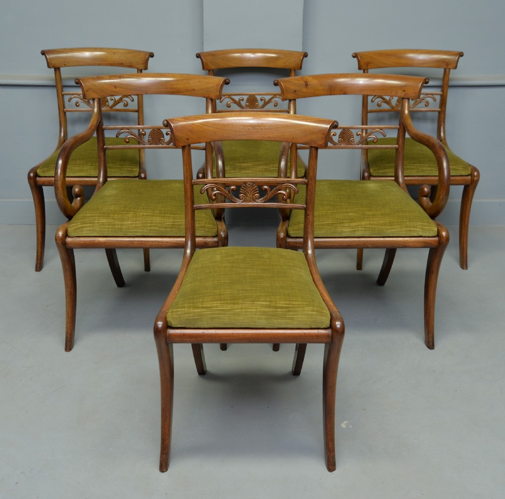 Elegant Set Of Six Regency Mahogany Dining Chairs View XVI