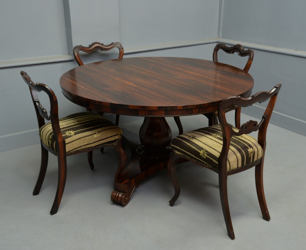 William IV Rosewood Breakfast Dining Table View XIV