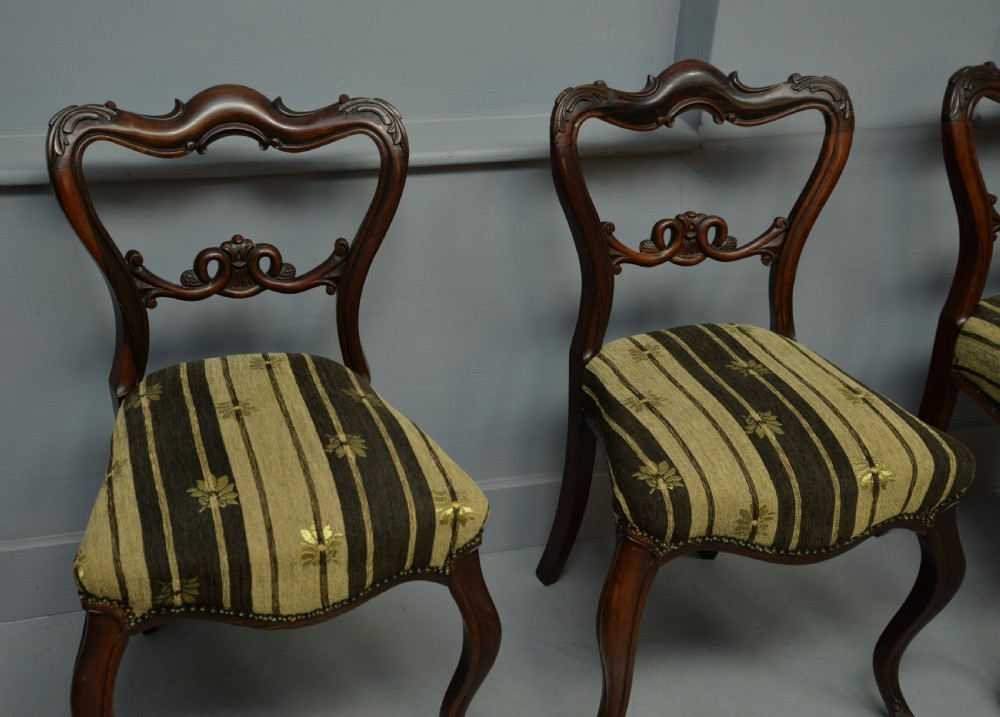 Superb Victorian Set Of Four Rosewood Dining Chairs View III
